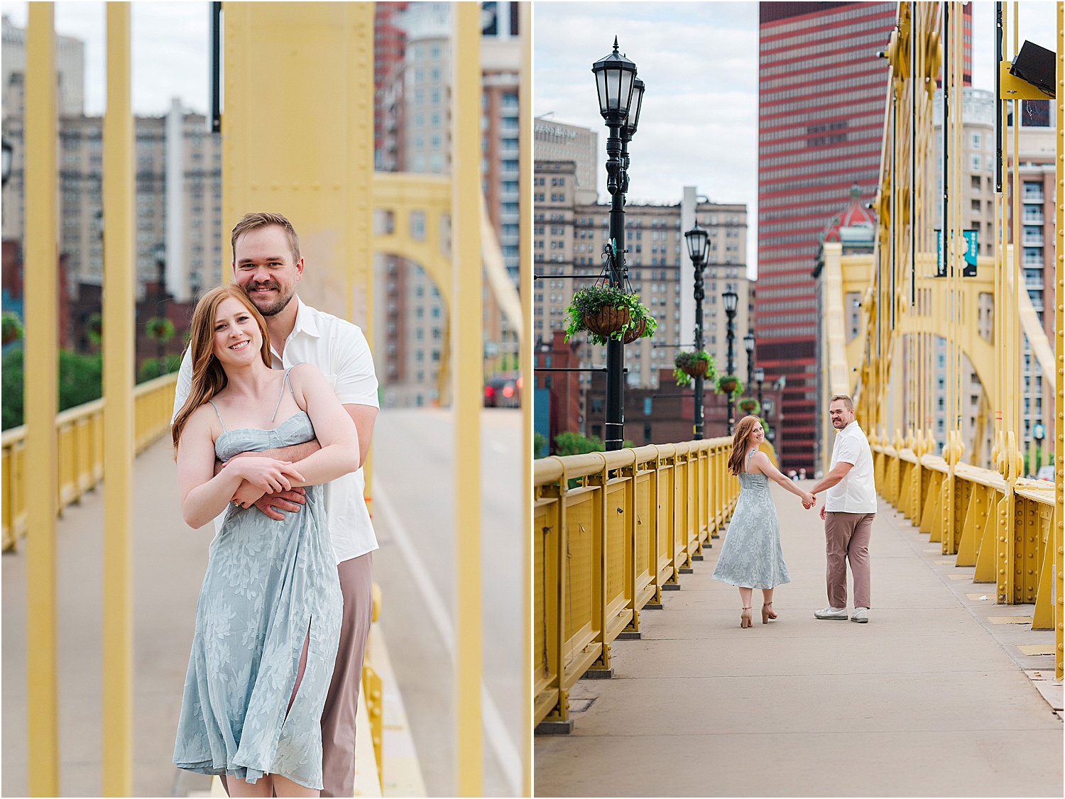 andy warhol bridge engagement pics • Incredible Pittsburgh Yellow Bridges Engagement Photos