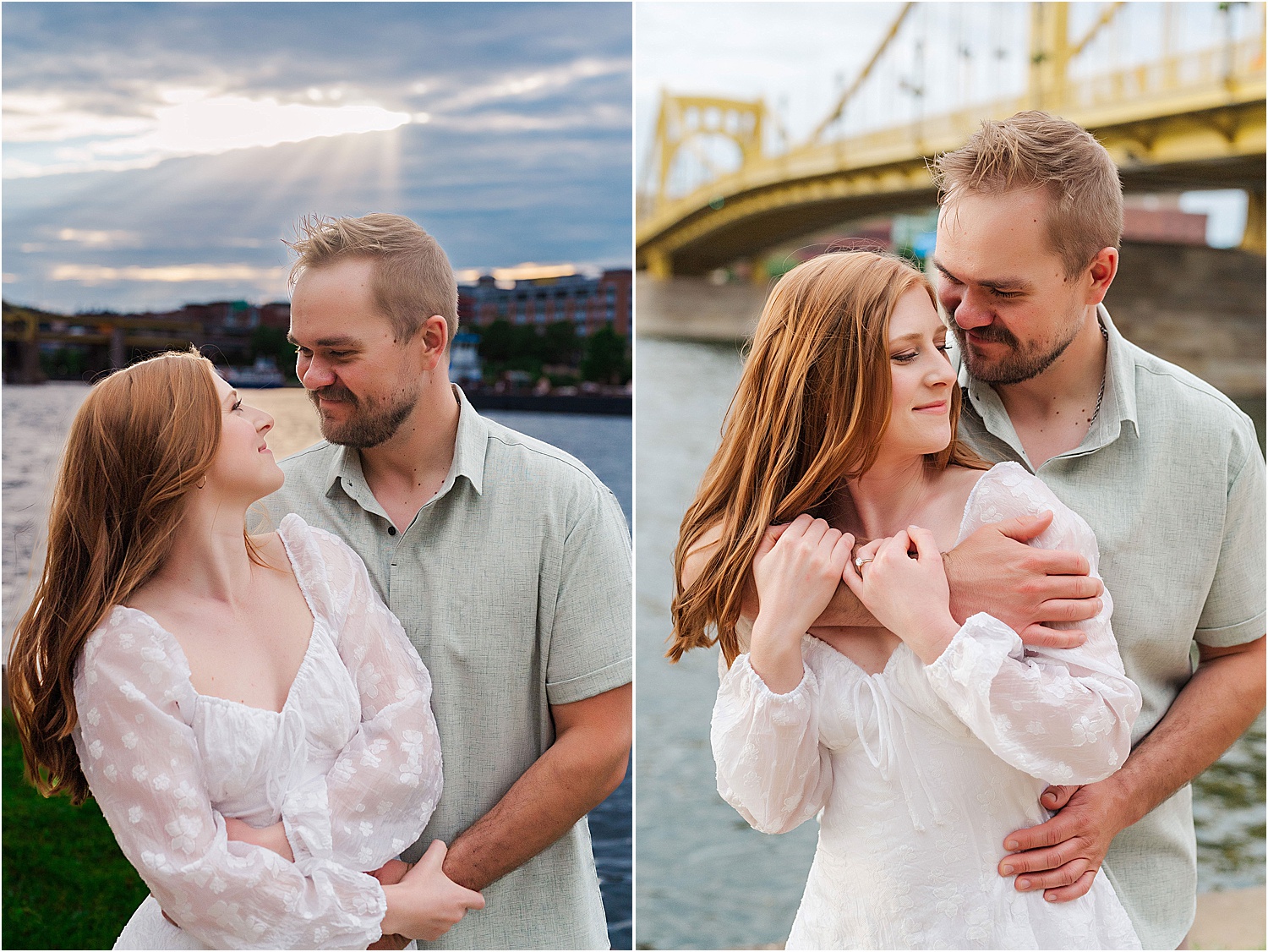 pittsburgh best engagement photography • Incredible Pittsburgh Yellow Bridges Engagement Photos