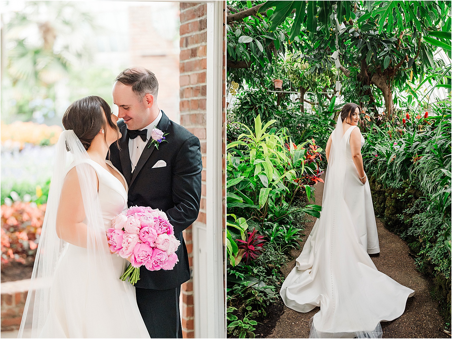 bride in the orchid room of phipps • Wild Weather - Love at a Phipps Conservatory Outdoor Garden Wedding