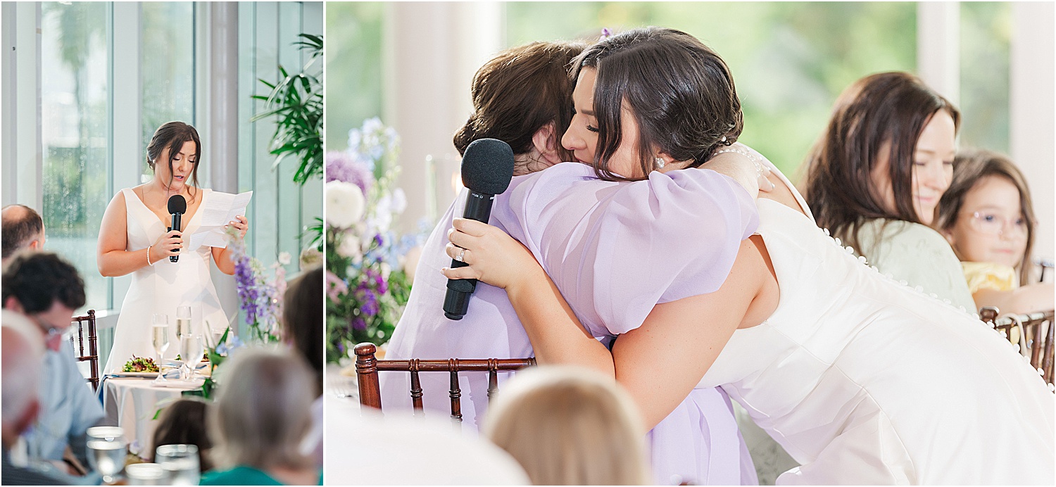 Bride hugging her mom • Wild Weather - Love at a Phipps Conservatory Outdoor Garden Wedding
