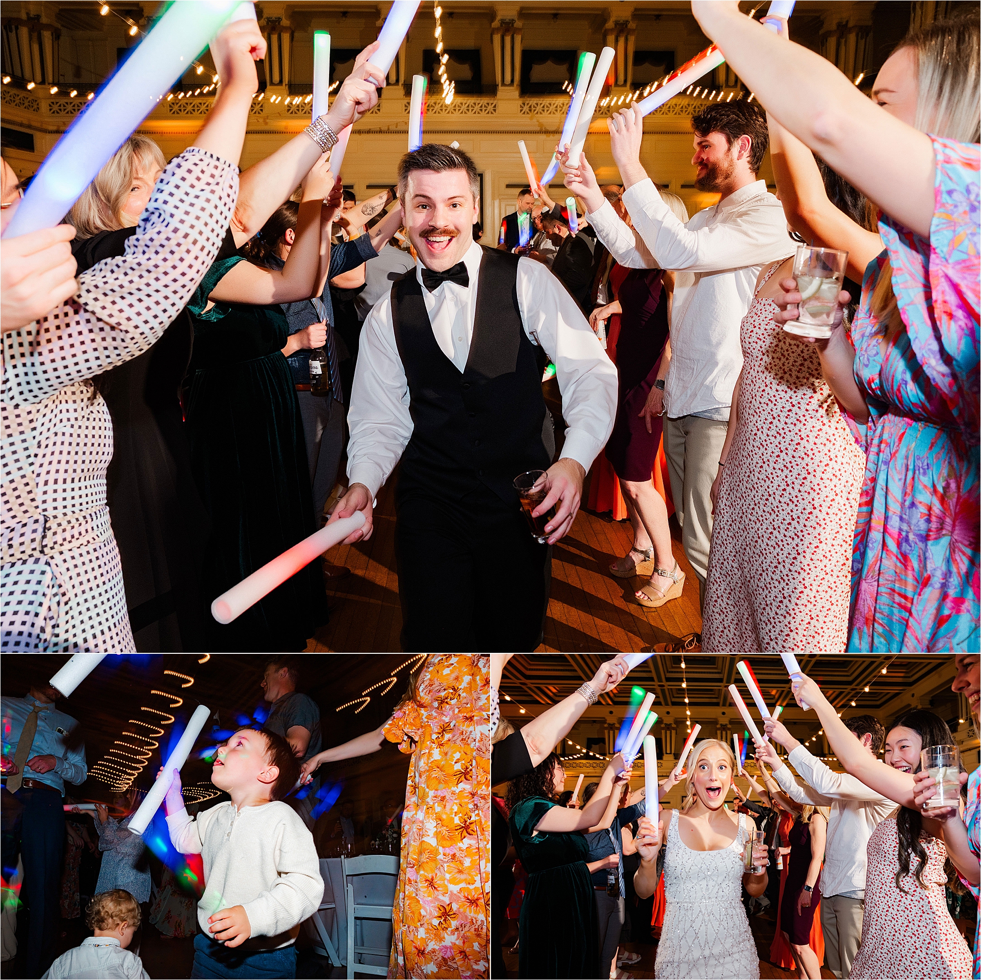 fun reception dancing at soldiers and sailors hall • Soldiers and Sailors Memorial Hall Wedding Photos