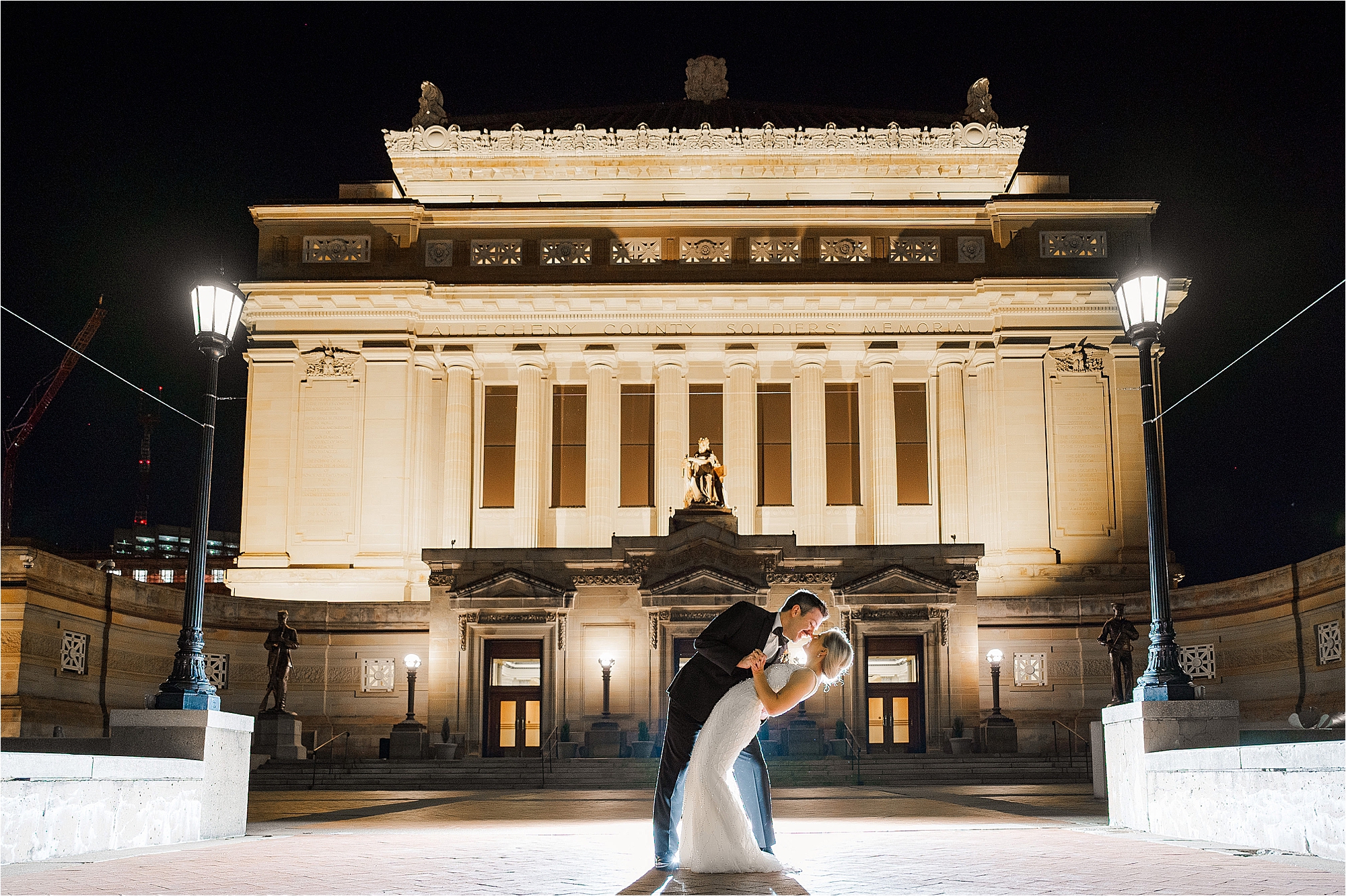 soldiers and sailors memorial hall wedding night photo • Soldiers and Sailors Memorial Hall Wedding Photos