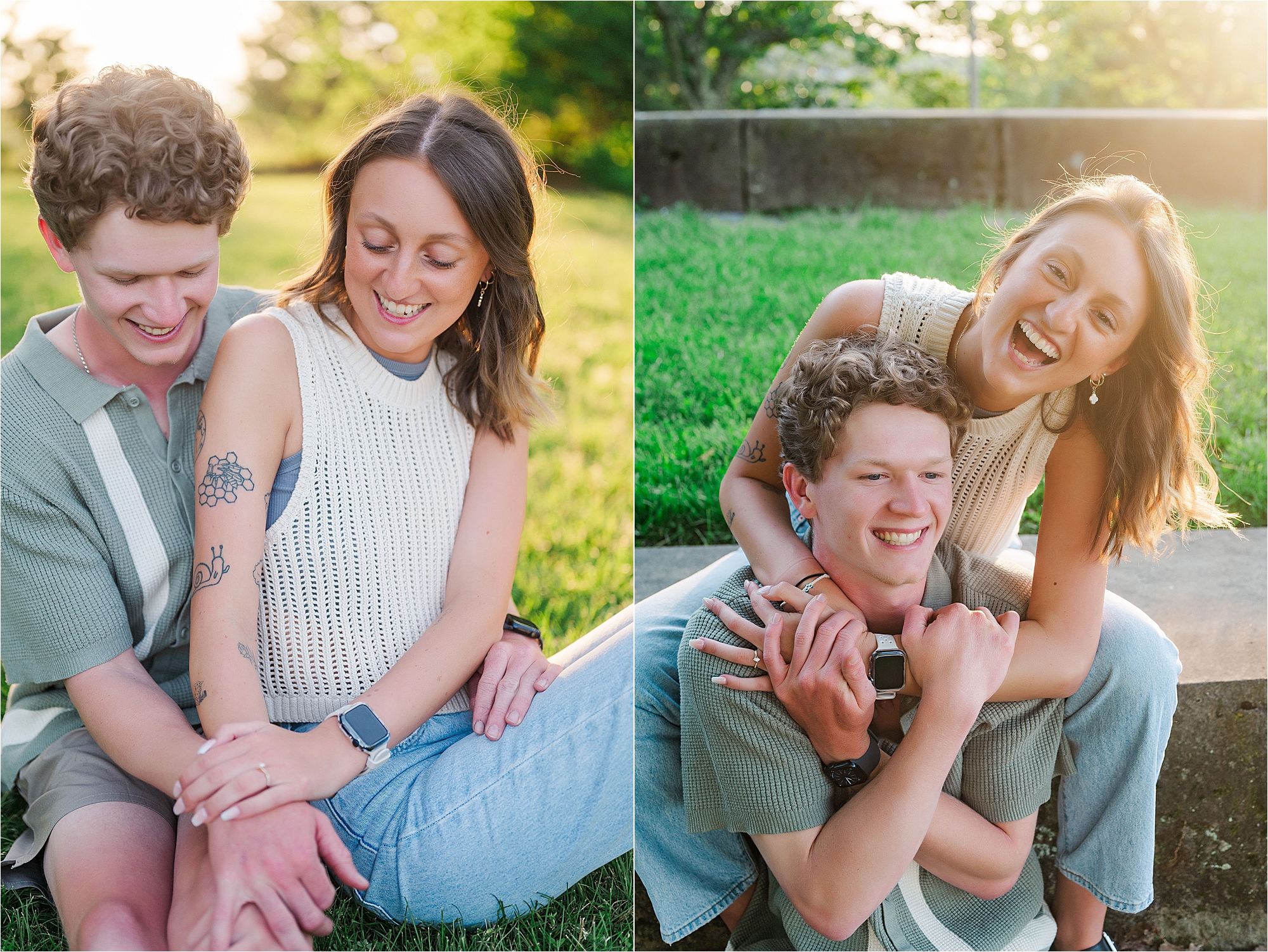 relaxed engagement photography pittsburgh • A Surprise Proposal at the West End Overlook