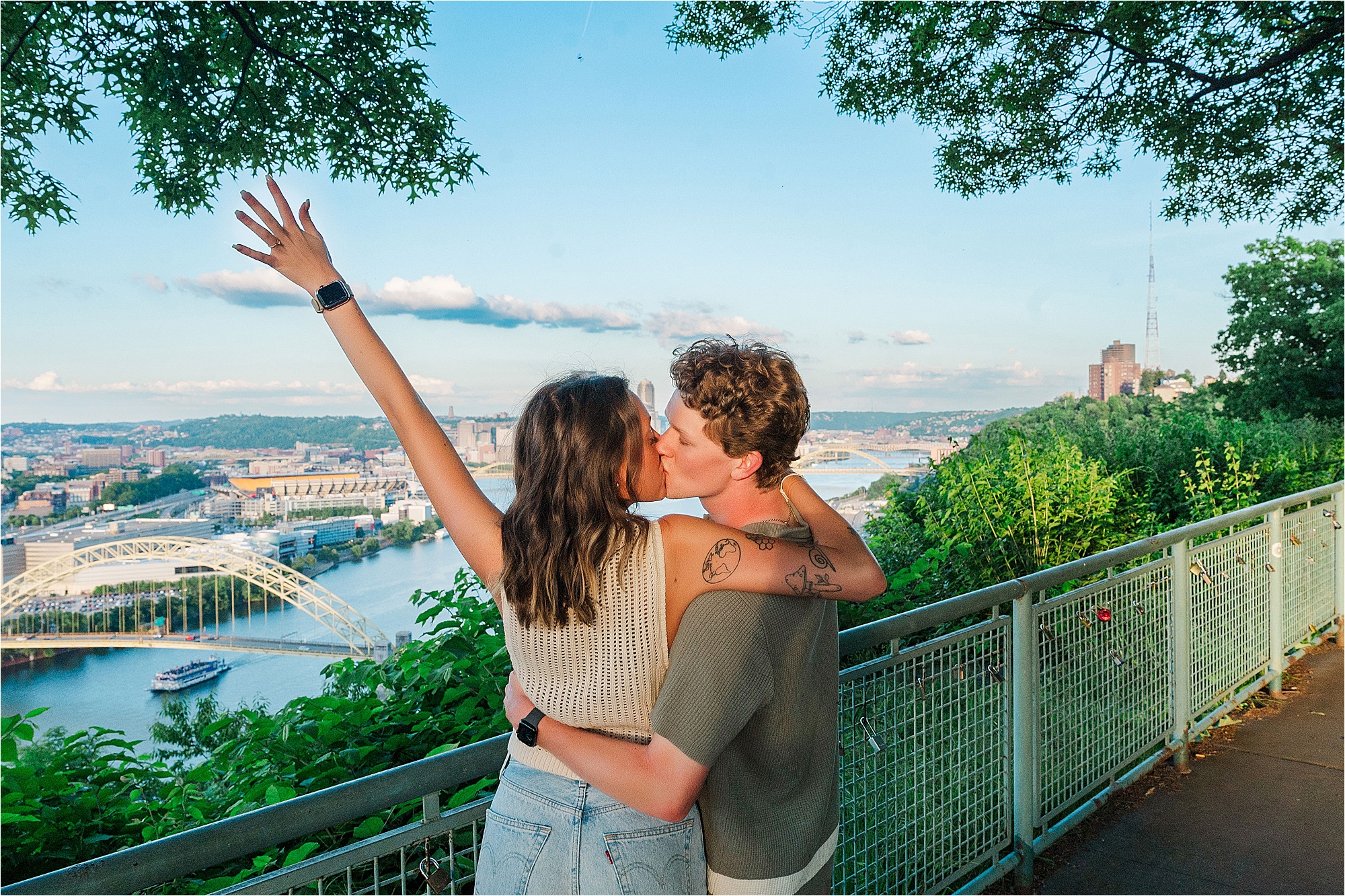 engagement photos at west end overlook pittsburgh • A Surprise Proposal at the West End Overlook