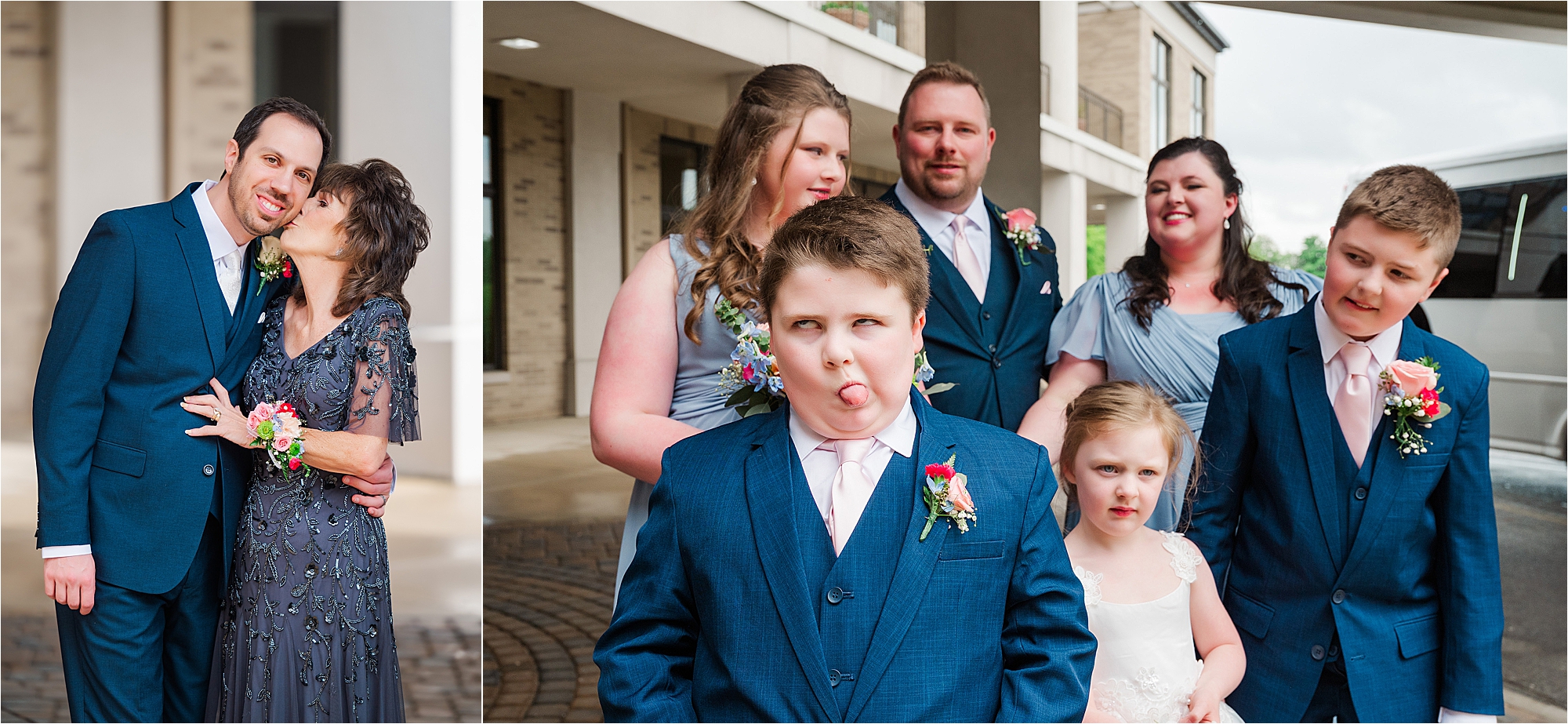 Kids being funny at family wedding in youngstown, ohio • Vineyards at Pine Lake Events Center Wedding in Columbiana, Ohio