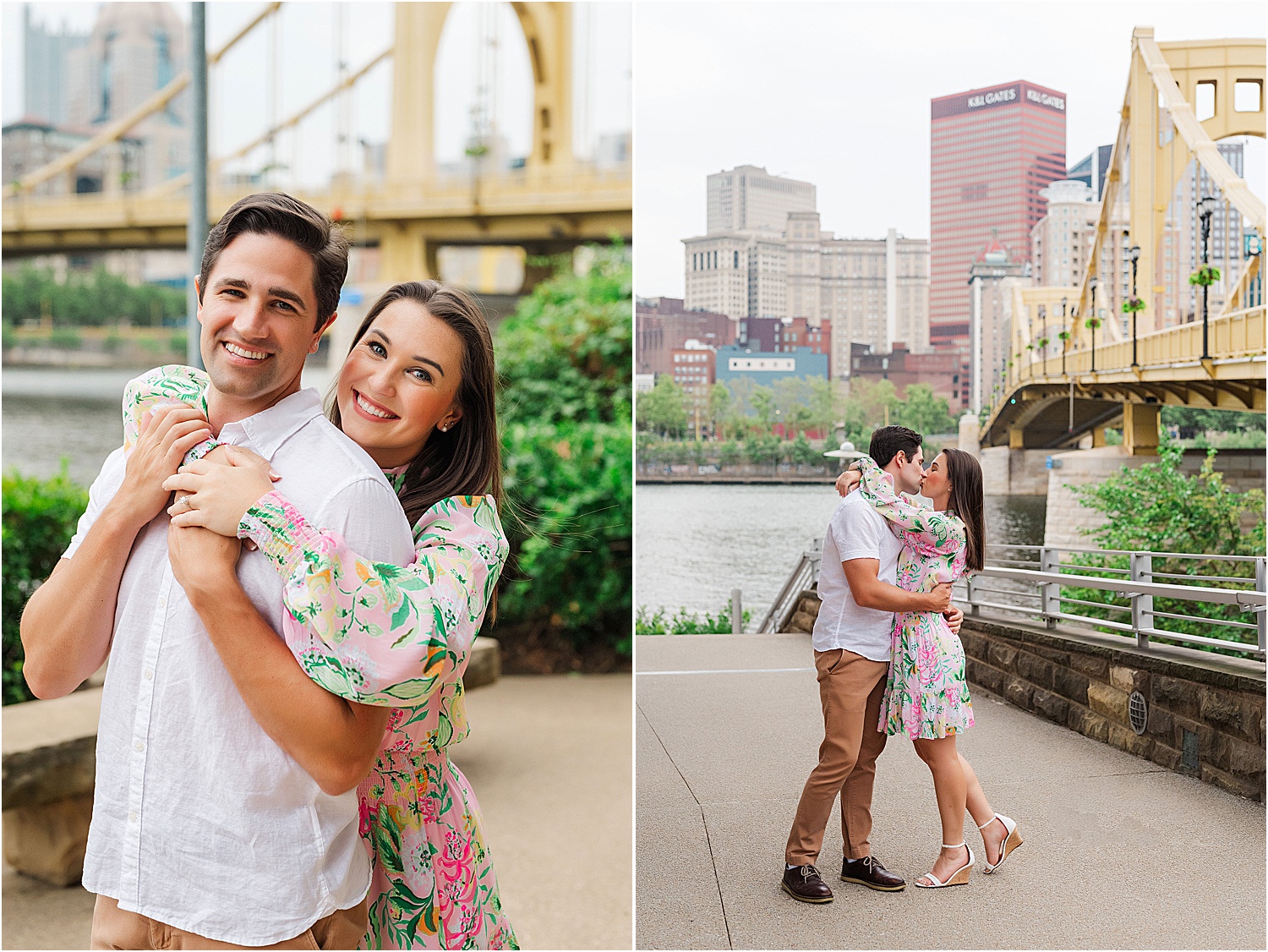 pittsburgh engagement photos • Iconic Pittsburgh Skyline North Shore Engagement Session