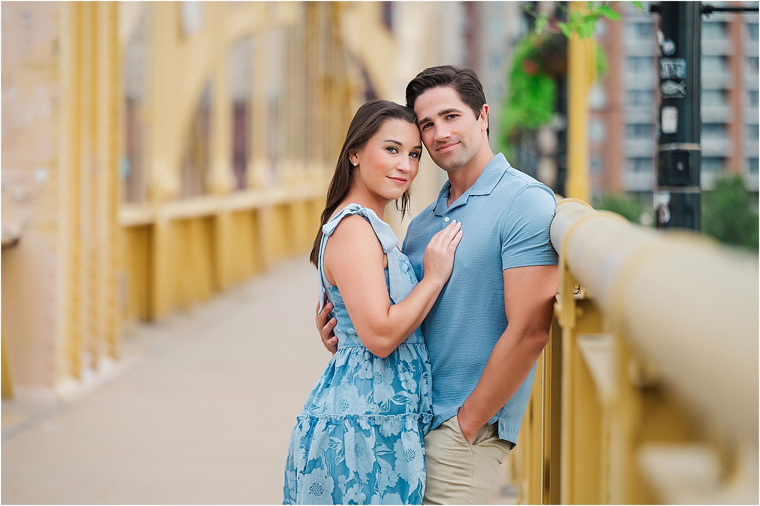 engagement photo andy warhol bridge • Iconic Pittsburgh Skyline North Shore Engagement Session