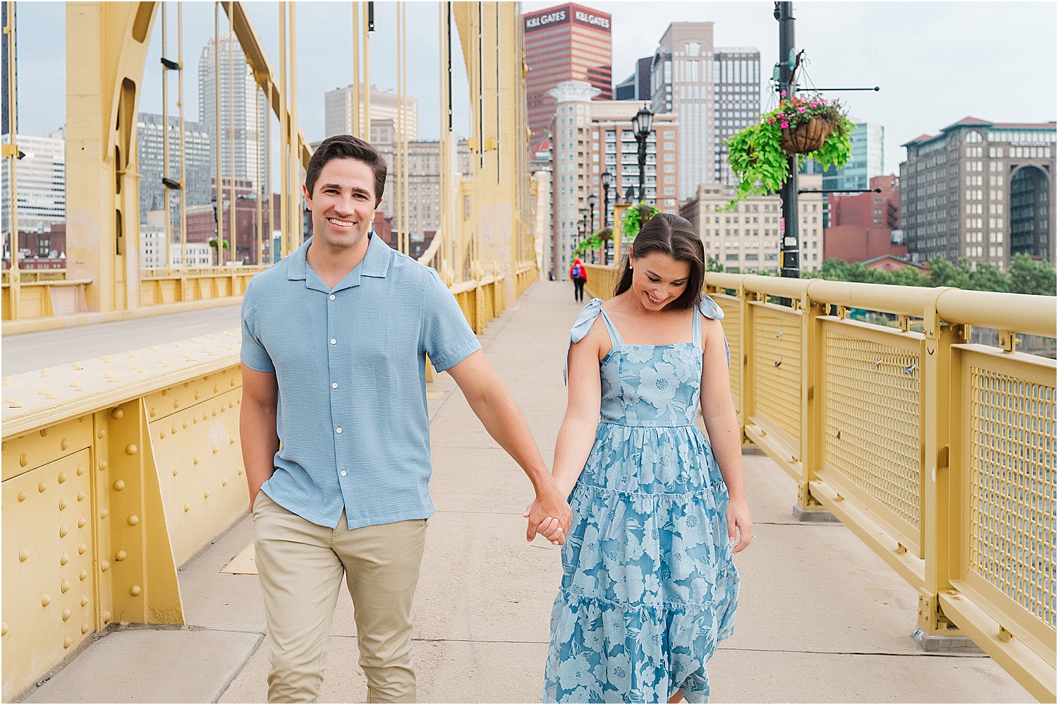 engagement photos at andy warhol bridge pittsburgh • Iconic Pittsburgh Skyline North Shore Engagement Session